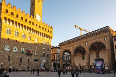 FLORENCE, İTALYA - 05 Aralık 2024: Floransa, Toskana Bölgesi, İtalya 'nın Eski Kenti Panorama
