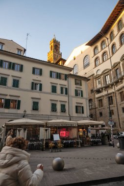 FLORENCE, İTALYA - 05 Aralık 2024: Floransa, Toskana Bölgesi, İtalya 'nın Eski Kenti Panorama