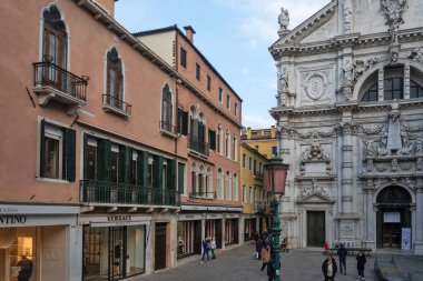 VENICE, İtalya - 05 Aralık 2024: Venedik, Veneto Bölgesi, İtalya 'nın Eski Kenti Panorama