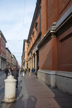 BOLOGNA, İtalya - 07 Aralık 2024: Bologna 'nın Eski Kasabası Panorama, Emilia-Romagna Bölgesi, İtalya