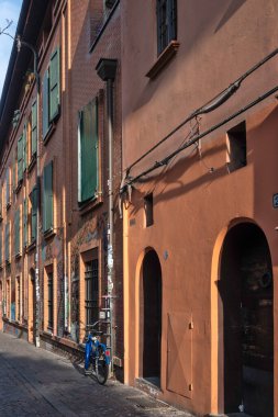 BOLOGNA, İtalya - 07 Aralık 2024: Bologna 'nın Eski Kasabası Panorama, Emilia-Romagna Bölgesi, İtalya