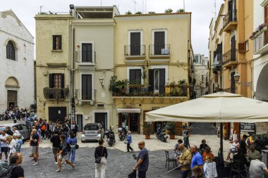 BARI, İtalya - 16 Mayıs 2024: Bari, Apulia Bölgesi, İtalya 'nın Eski Kasabası' nın inanılmaz manzarası