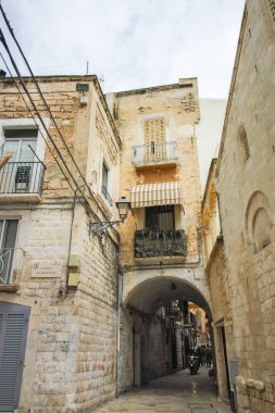 BARI, İtalya - 16 Mayıs 2024: Bari, Apulia Bölgesi, İtalya 'nın Eski Kasabası' nın inanılmaz manzarası