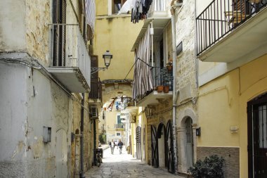 BARI, İtalya - 16 Mayıs 2024: Bari, Apulia Bölgesi, İtalya 'nın Eski Kasabası' nın inanılmaz manzarası