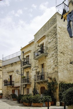 BARI, İtalya - 16 Mayıs 2024: Bari, Apulia Bölgesi, İtalya 'nın Eski Kasabası' nın inanılmaz manzarası