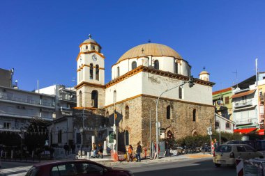 KAVALA, GREECE - 27 Aralık 2023: Eski Kavala kenti, Doğu Makedonya ve Trakya, Yunanistan