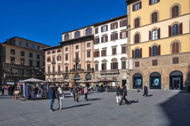 FLORENCE, İTALYA - 05 Aralık 2024: Floransa, Toskana Bölgesi, İtalya 'nın Eski Kenti Panorama