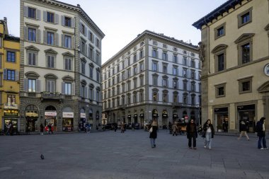 FLORENCE, İTALYA - 05 Aralık 2024: Floransa, Toskana Bölgesi, İtalya 'nın Eski Kenti Panorama
