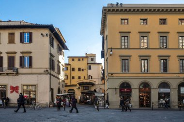 FLORENCE, İTALYA - 05 Aralık 2024: Floransa, Toskana Bölgesi, İtalya 'nın Eski Kenti Panorama