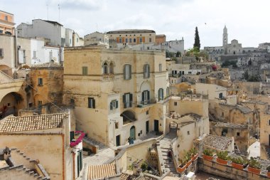 MATERA, İtalya - 14 Mayıs 2024: Matera, Basilicata Bölgesi, İtalya 'nın Eski Kasabası