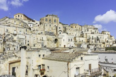MATERA, İtalya - 14 Mayıs 2024: Matera, Basilicata Bölgesi, İtalya 'nın Eski Kasabası