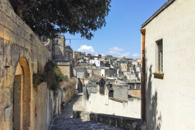 MATERA, İtalya - 14 Mayıs 2024: Matera, Basilicata Bölgesi, İtalya 'nın Eski Kasabası