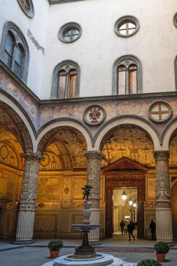 FLORENCE, İTALYA - 05 Aralık 2024: Floransa, Toskana Bölgesi, İtalya 'nın Eski Kenti Panorama