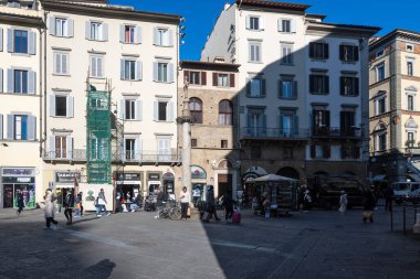 FLORENCE, İTALYA - 05 Aralık 2024: Floransa, Toskana Bölgesi, İtalya 'nın Eski Kenti Panorama