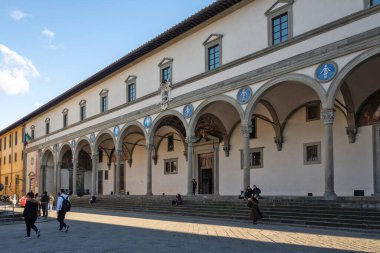 FLORENCE, İTALYA - 05 Aralık 2024: Floransa, Toskana Bölgesi, İtalya 'nın Eski Kenti Panorama