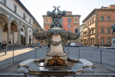 FLORENCE, İTALYA - 05 Aralık 2024: Floransa, Toskana Bölgesi, İtalya 'nın Eski Kenti Panorama