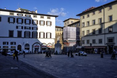 FLORENCE, İTALYA - 05 Aralık 2024: Floransa, Toskana Bölgesi, İtalya 'nın Eski Kenti Panorama