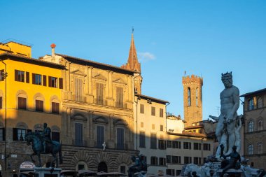 FLORENCE, İTALYA - 05 Aralık 2024: Floransa, Toskana Bölgesi, İtalya 'nın Eski Kenti Panorama