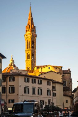 FLORENCE, İTALYA - 05 Aralık 2024: Floransa, Toskana Bölgesi, İtalya 'nın Eski Kenti Panorama