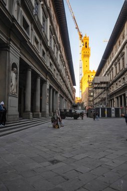 FLORENCE, İTALYA - 05 Aralık 2024: Floransa, Toskana Bölgesi, İtalya 'nın Eski Kenti Panorama