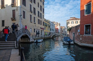 VENICE, İtalya - 05 Aralık 2024: Venedik, Veneto Bölgesi, İtalya 'nın Eski Kenti Panorama
