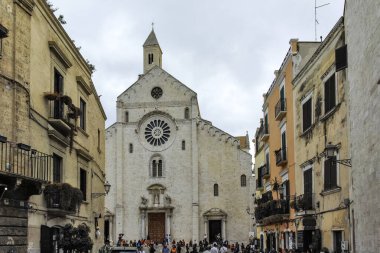 BARI, İtalya - 16 Mayıs 2024: Bari, Apulia Bölgesi, İtalya 'nın Eski Kasabası' nın inanılmaz manzarası