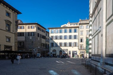 FLORENCE, İTALYA - 05 Aralık 2024: Floransa, Toskana Bölgesi, İtalya 'nın Eski Kenti Panorama
