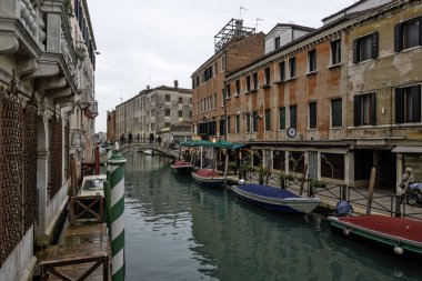 VENICE, İtalya - 05 Aralık 2024: Venedik, Veneto Bölgesi, İtalya 'nın Eski Kenti Panorama