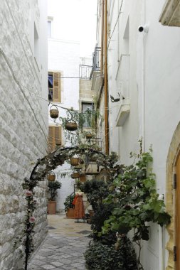 POLİGNANO A MARE, İTALYA - 13 Mayıs 2024: Eski Polignano bir Mare, Apulia Bölgesi 'nin muhteşem manzarası