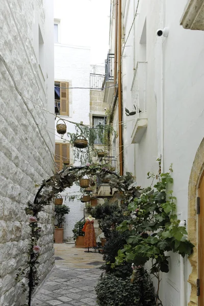 POLİGNANO A MARE, İTALYA - 13 Mayıs 2024: Eski Polignano bir Mare, Apulia Bölgesi 'nin muhteşem manzarası