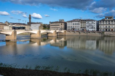 FLORENCE, İTALYA - 05 Aralık 2024: Floransa, Toskana Bölgesi, İtalya 'nın Eski Kenti Panorama