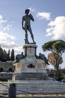 FLORENCE, İTALYA - 05 Aralık 2024: Floransa, Toskana Bölgesi, İtalya 'nın Eski Kenti Panorama