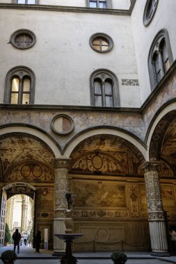 FLORENCE, İTALYA - 05 Aralık 2024: Floransa, Toskana Bölgesi, İtalya 'nın Eski Kenti Panorama