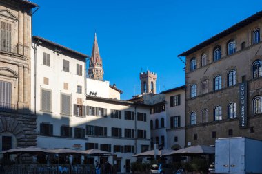 FLORENCE, İTALYA - 05 Aralık 2024: Floransa, Toskana Bölgesi, İtalya 'nın Eski Kenti Panorama