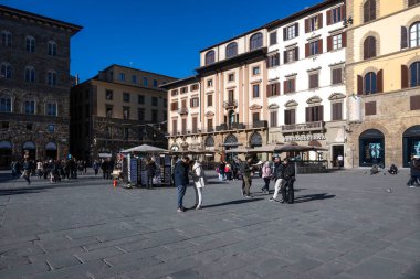 FLORENCE, İTALYA - 05 Aralık 2024: Floransa, Toskana Bölgesi, İtalya 'nın Eski Kenti Panorama
