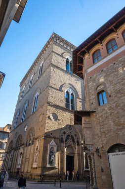 FLORENCE, İTALYA - 05 Aralık 2024: Floransa, Toskana Bölgesi, İtalya 'nın Eski Kenti Panorama