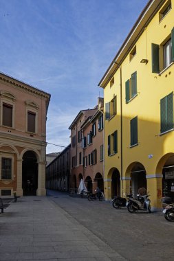 BOLOGNA, İtalya - 07 Aralık 2024: Bologna 'nın Eski Kasabası Panorama, Emilia-Romagna Bölgesi, İtalya