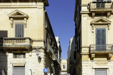 LECCE, İtalya - 12 Mayıs 2024: İtalya 'nın Apulia Bölgesi' ndeki Eski Lecce kasabasının muhteşem manzarası