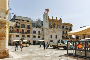 BARI, İtalya - 16 Mayıs 2024: Bari, Apulia Bölgesi, İtalya 'nın Eski Kasabası' nın inanılmaz manzarası