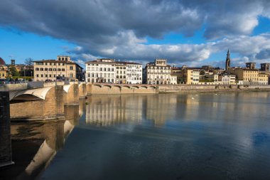 FLORENCE, İTALYA - 05 Aralık 2024: Floransa, Toskana Bölgesi, İtalya 'nın Eski Kenti Panorama