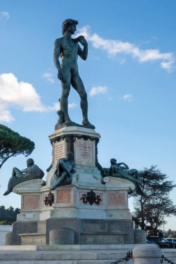 FLORENCE, İTALYA - 05 Aralık 2024: Floransa, Toskana Bölgesi, İtalya 'nın Eski Kenti Panorama
