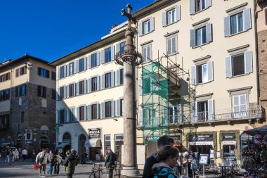 FLORENCE, İTALYA - 05 Aralık 2024: Floransa, Toskana Bölgesi, İtalya 'nın Eski Kenti Panorama