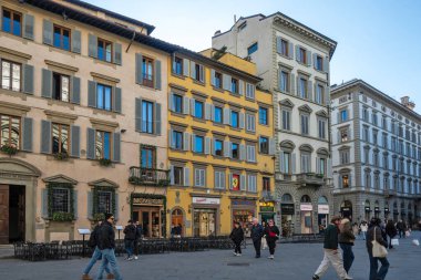 FLORENCE, İTALYA - 05 Aralık 2024: Floransa, Toskana Bölgesi, İtalya 'nın Eski Kenti Panorama
