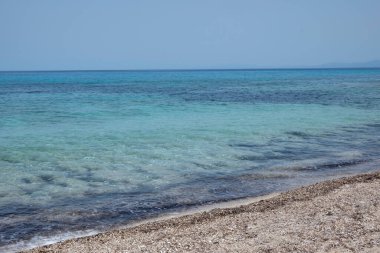 Yunanistan 'ın İyon Adaları' ndaki Agios Ioannis plajı yakınlarındaki Lefkada Panoraması