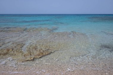 Yunanistan 'ın İyon Adaları' ndaki Agios Ioannis plajı yakınlarındaki Lefkada Panoraması