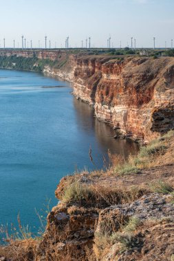 Bulgaristan 'ın Kaliakra Burnu, Dobrich Bölgesi' ndeki Karadeniz kıyısı ve Antik kalıntıları