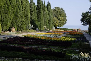 Bulgaristan 'ın Dobrich bölgesinin Balchik kentindeki Botanik Bahçesi' nin inanılmaz manzarası