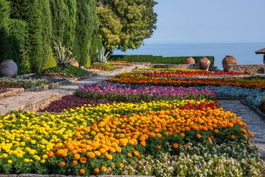 Bulgaristan 'ın Dobrich bölgesinin Balchik kentindeki Botanik Bahçesi' nin inanılmaz manzarası