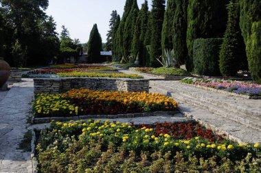 Bulgaristan 'ın Dobrich bölgesinin Balchik kentindeki Botanik Bahçesi' nin inanılmaz manzarası