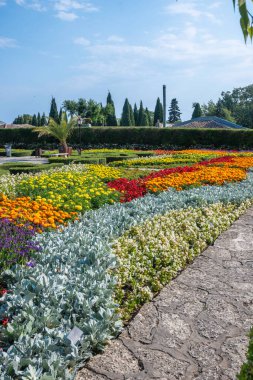 Bulgaristan 'ın Dobrich bölgesinin Balchik kentindeki Botanik Bahçesi' nin inanılmaz manzarası